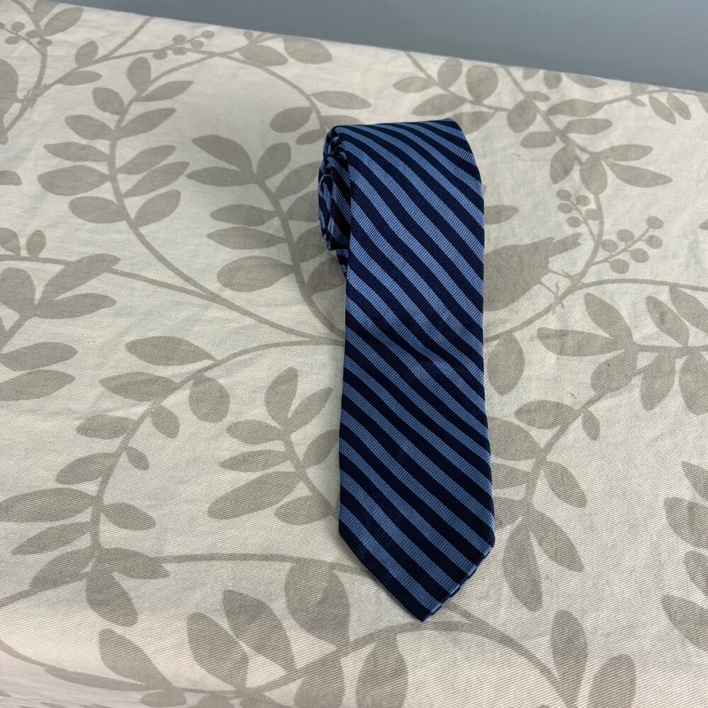 Brooks Brothers Red Fleece Skinny Tie Navy Blue Striped Preppy 58.5" vintage